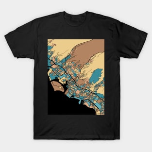 Honolulu Map Pattern in Mid Century Pastel T-Shirt